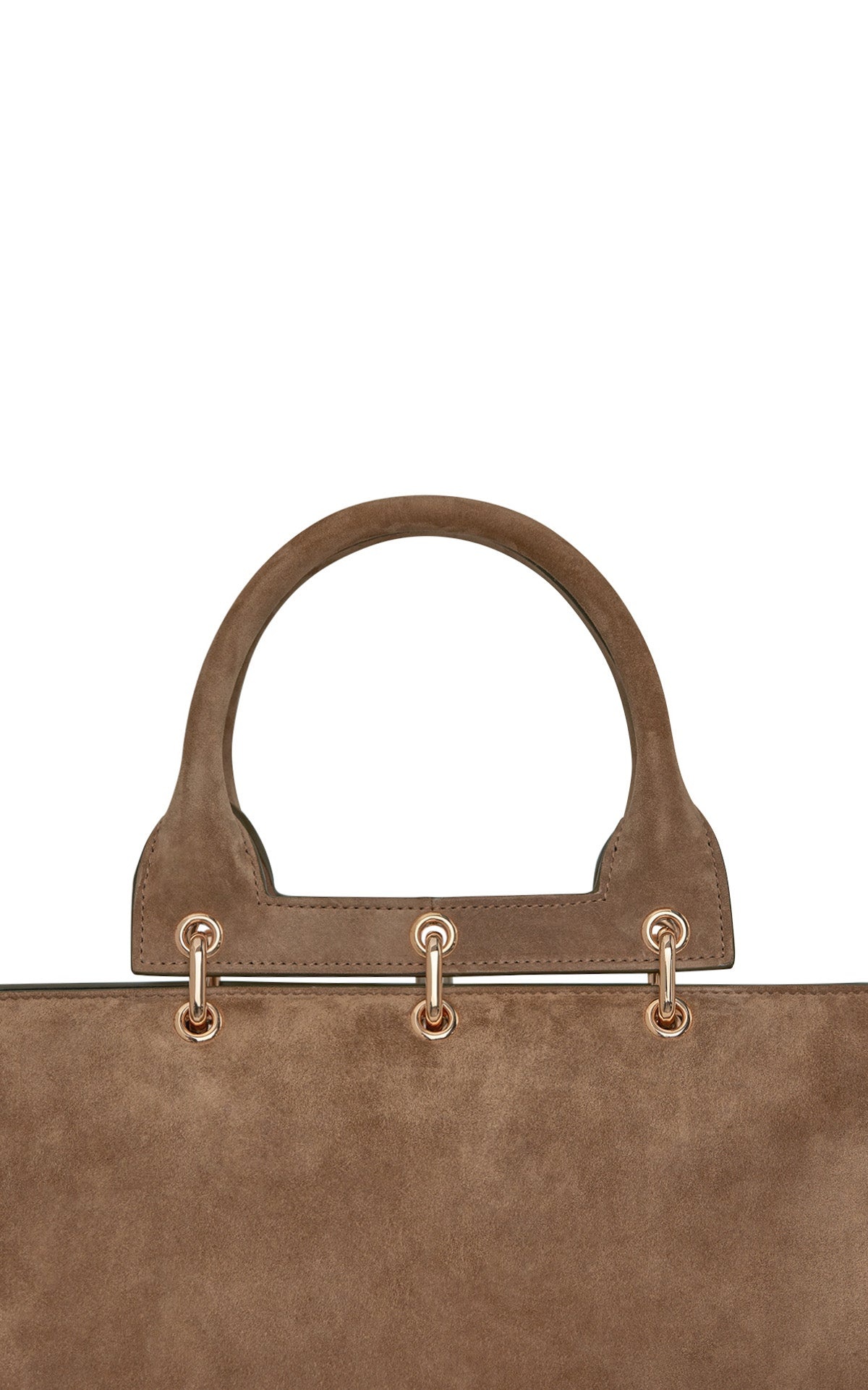 Small Amethyst Bag in Dark Sand Suede - 5