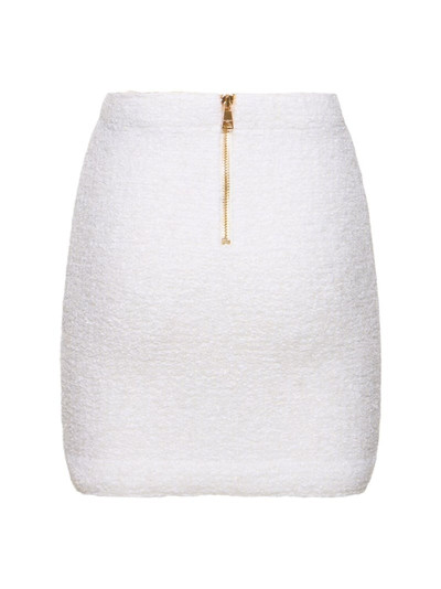 Balmain Cotton blend tweed mini skirt outlook