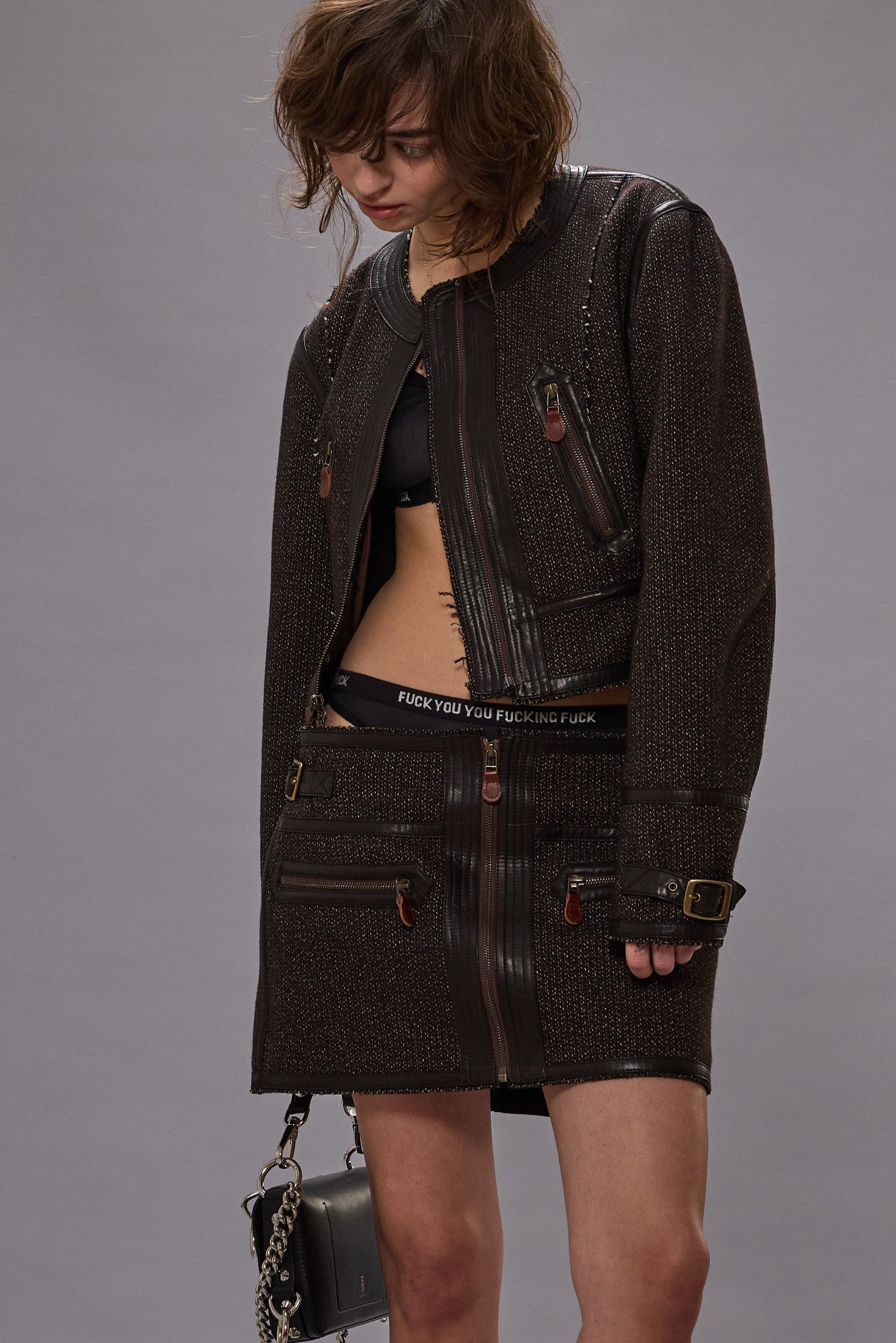 CREWNECK JACKET WITH STITCH DETAILS - 2
