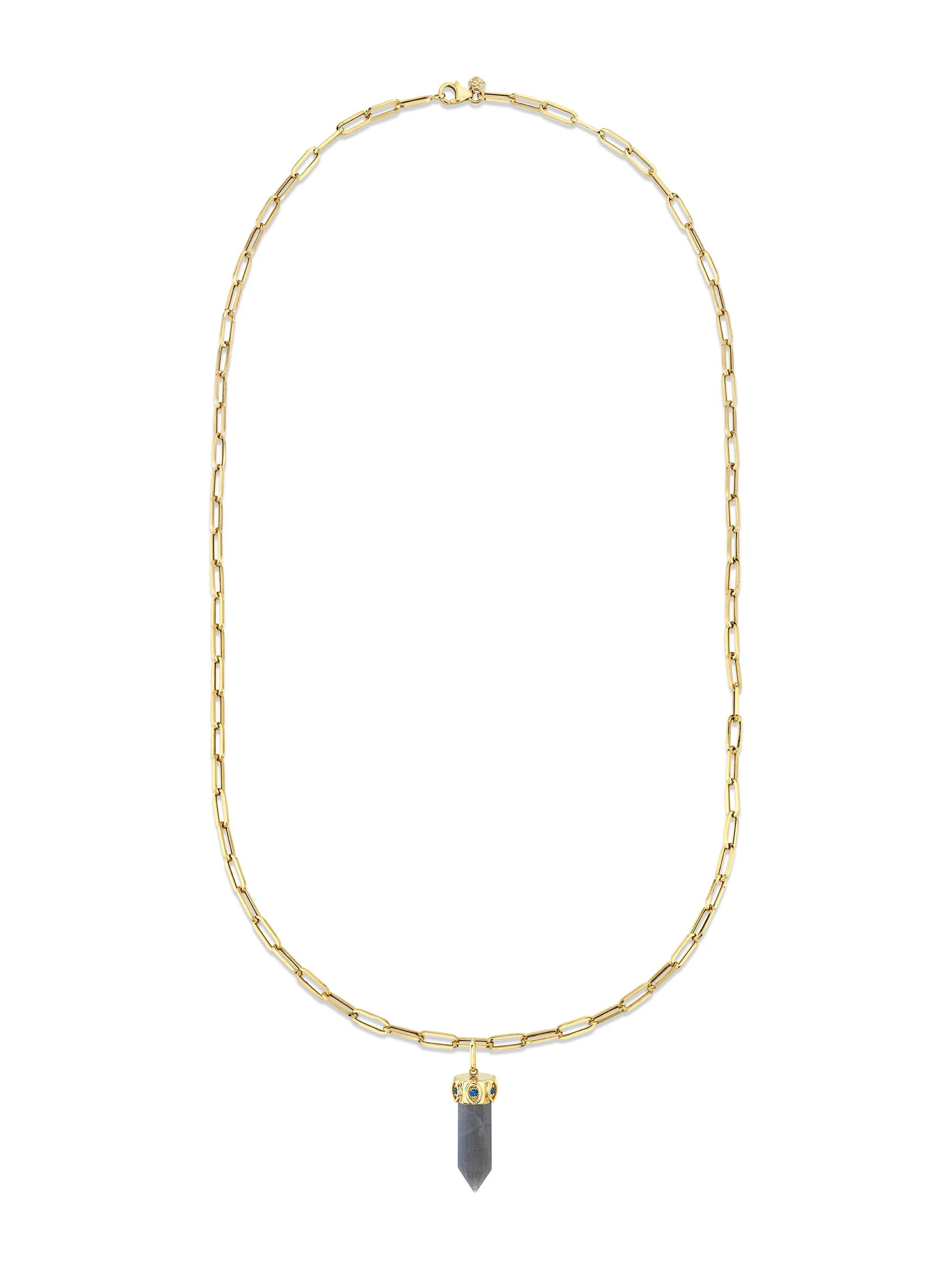 Women's Medium 14K Yellow Gold, Sapphire & Stone Point Pendant Chain Necklace - Multi - 1