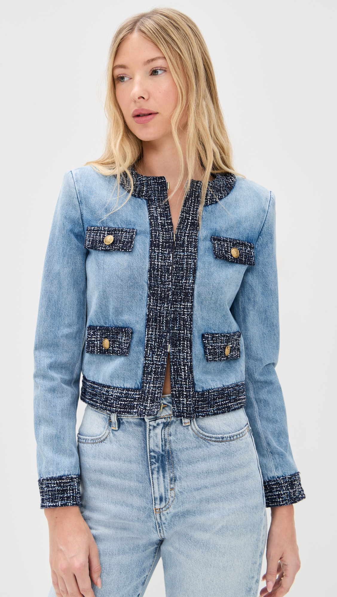 Landon Cropped Denim Jacket - 6