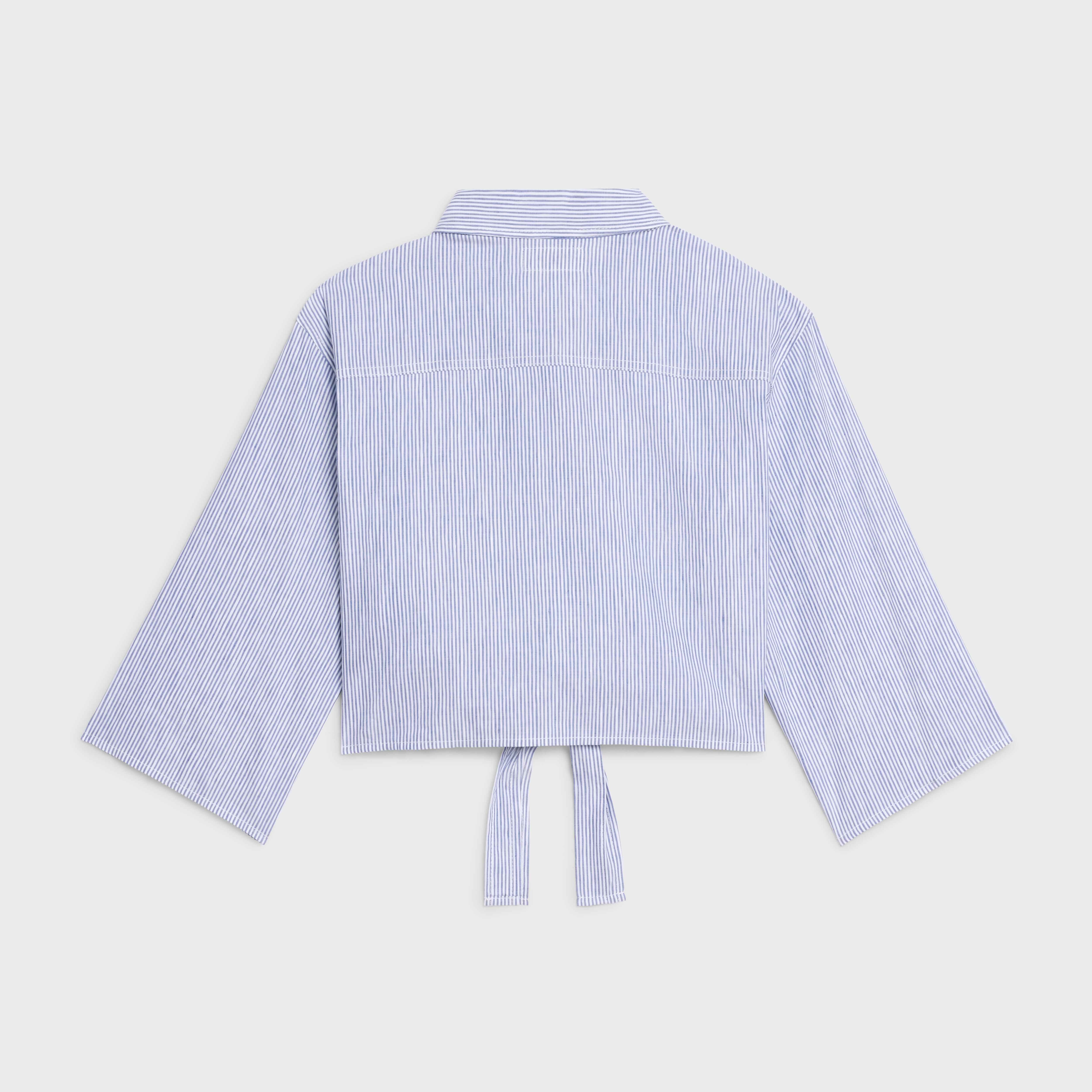 KNOTTED SHIRT WITH T SLEEVES IN LINEN AND COTTON - 2