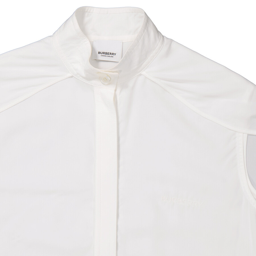 Burberry Ladies White Lyocell Cape Detail Shirt - 7