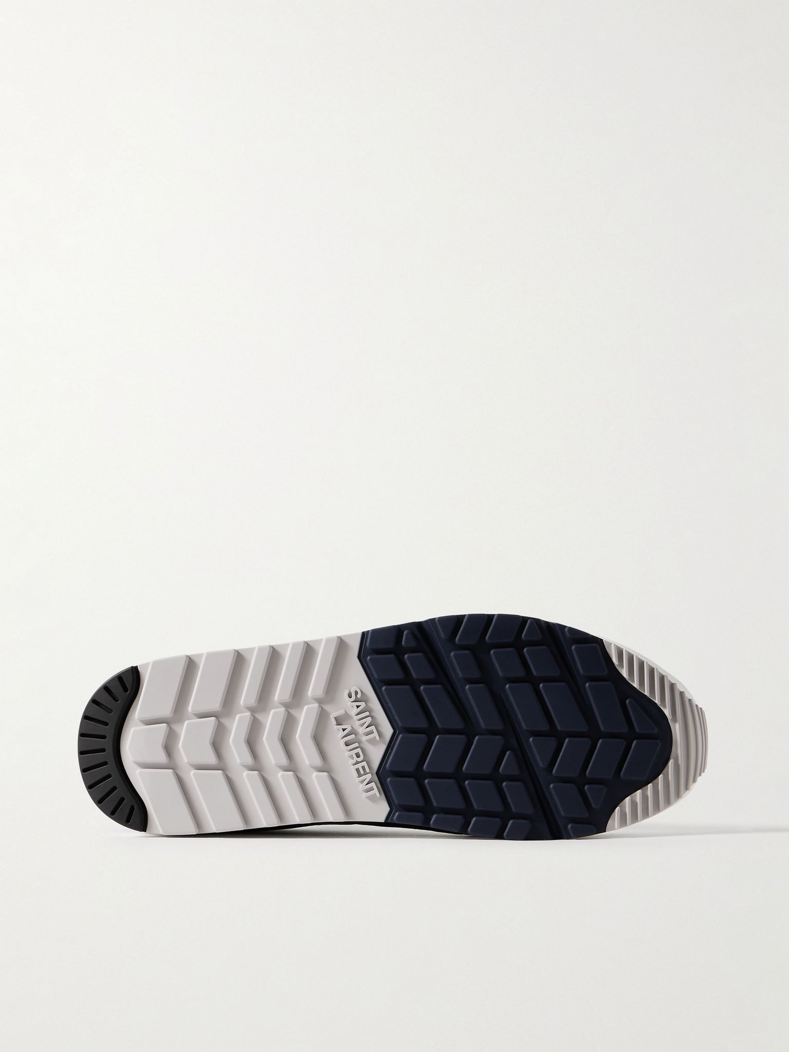 Bump Colour-Block Suede, Shell and Leather Sneakers Off-white - 3