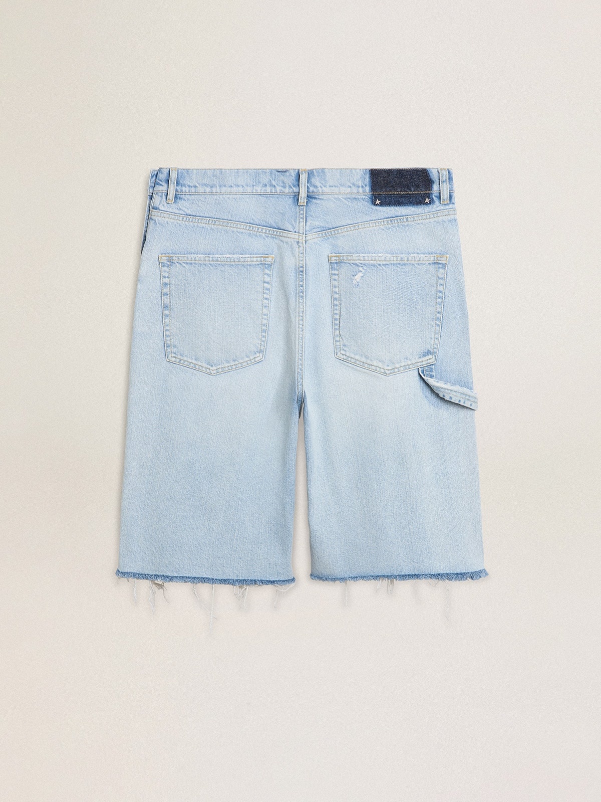 Men's denim Bermuda shorts with lived-in effect - 6