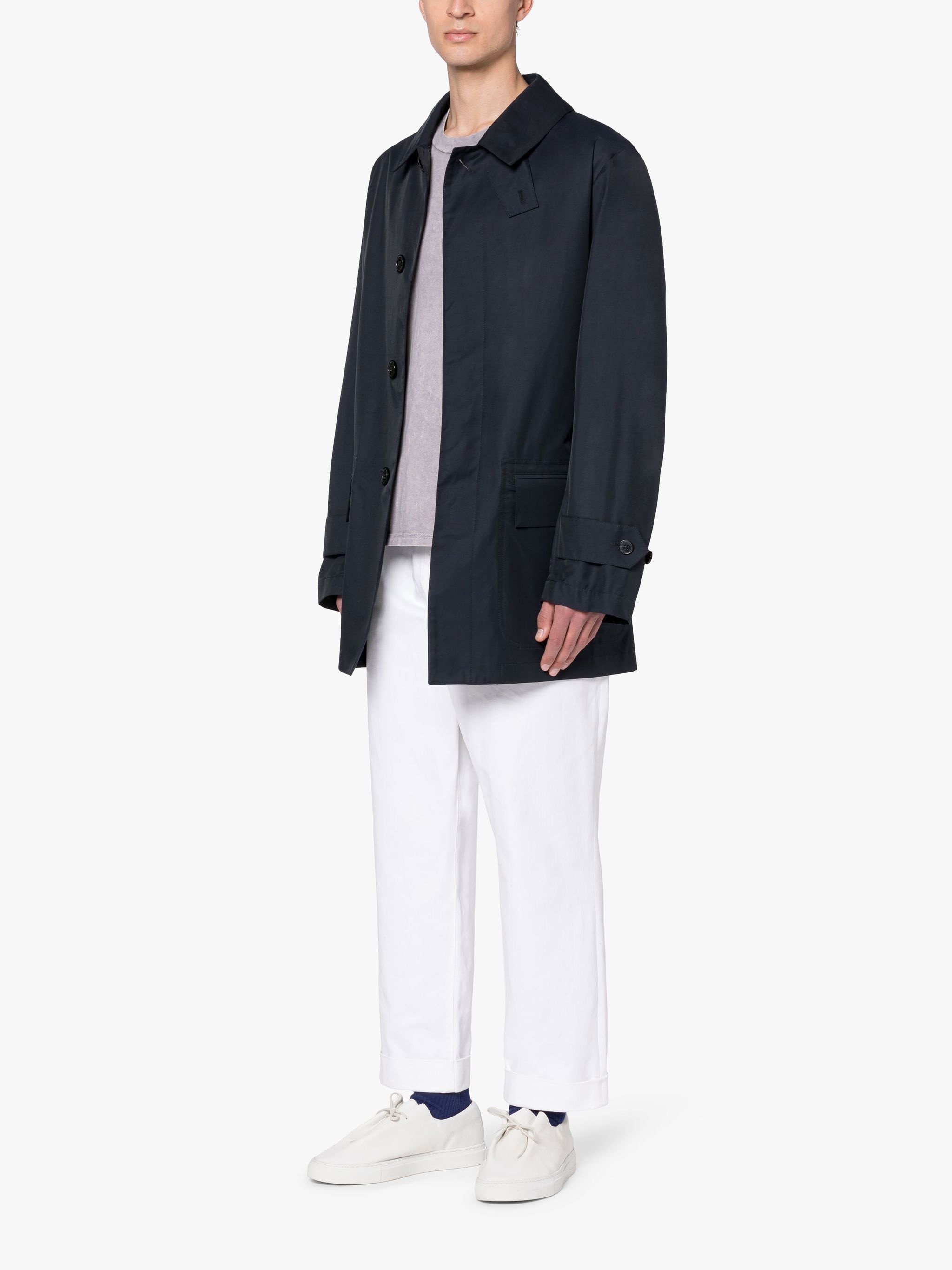 A-LINE TORRENTIAL NAVY COTTON BLEND RAINCOAT | GMM-220 - 4