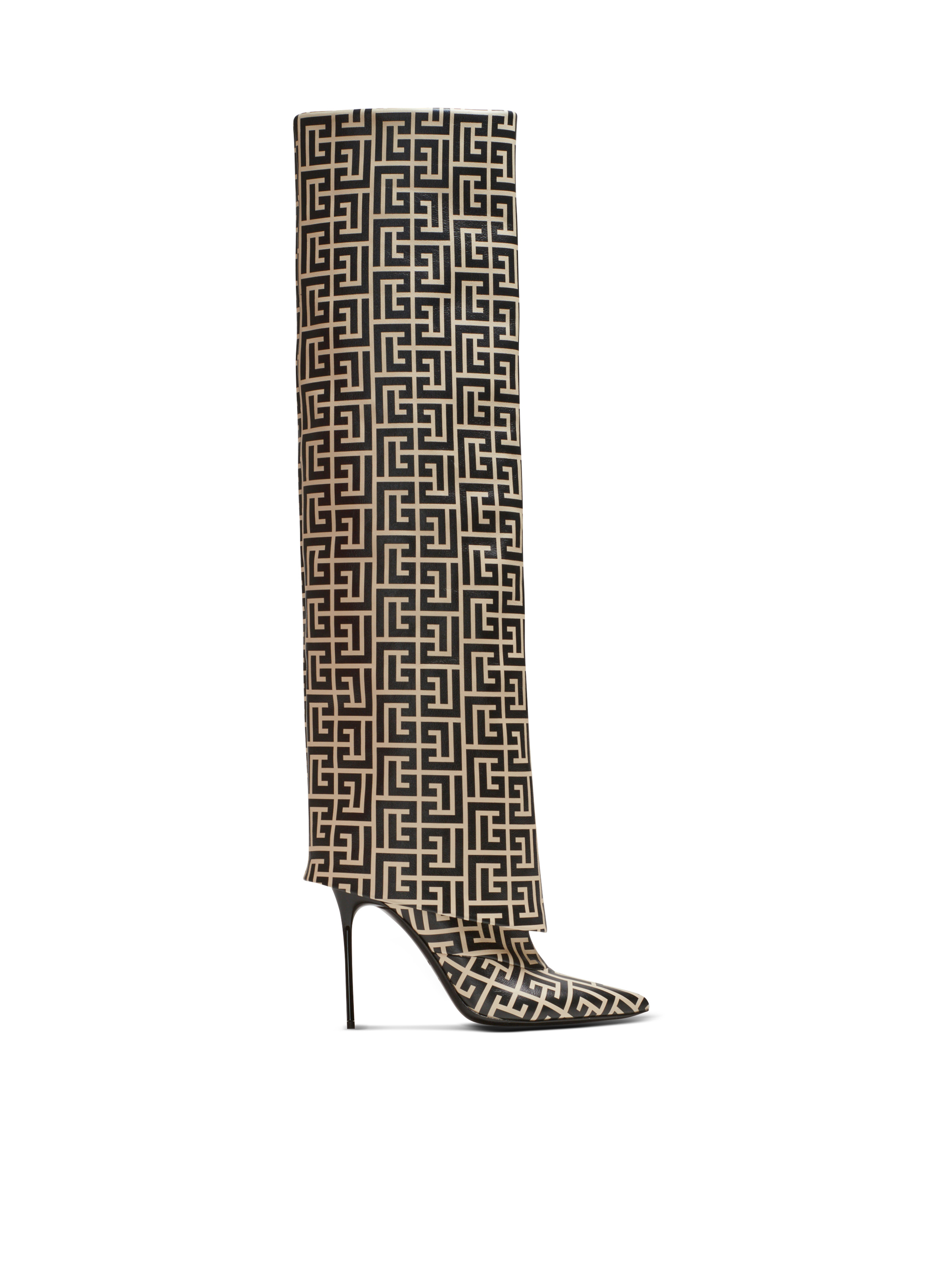 Balmain Ariel monogrammed leather boots