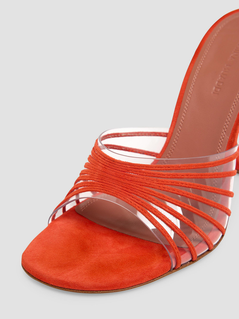 Women's Mookie 90MM Suede & PVC Sandals - Orange 4