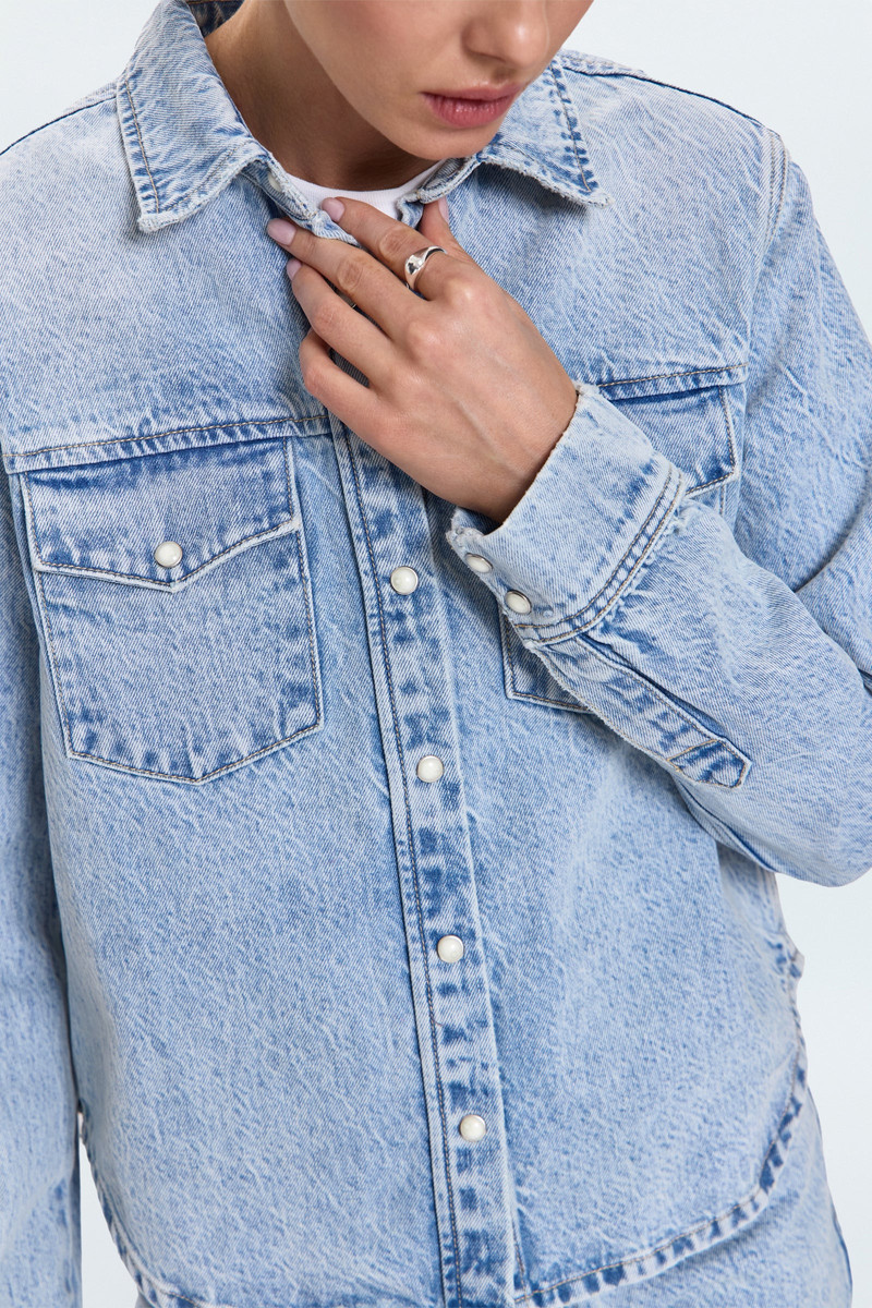 THEA SHRUNKEN DENIM SHACKET - MODENA VINTAGE 5