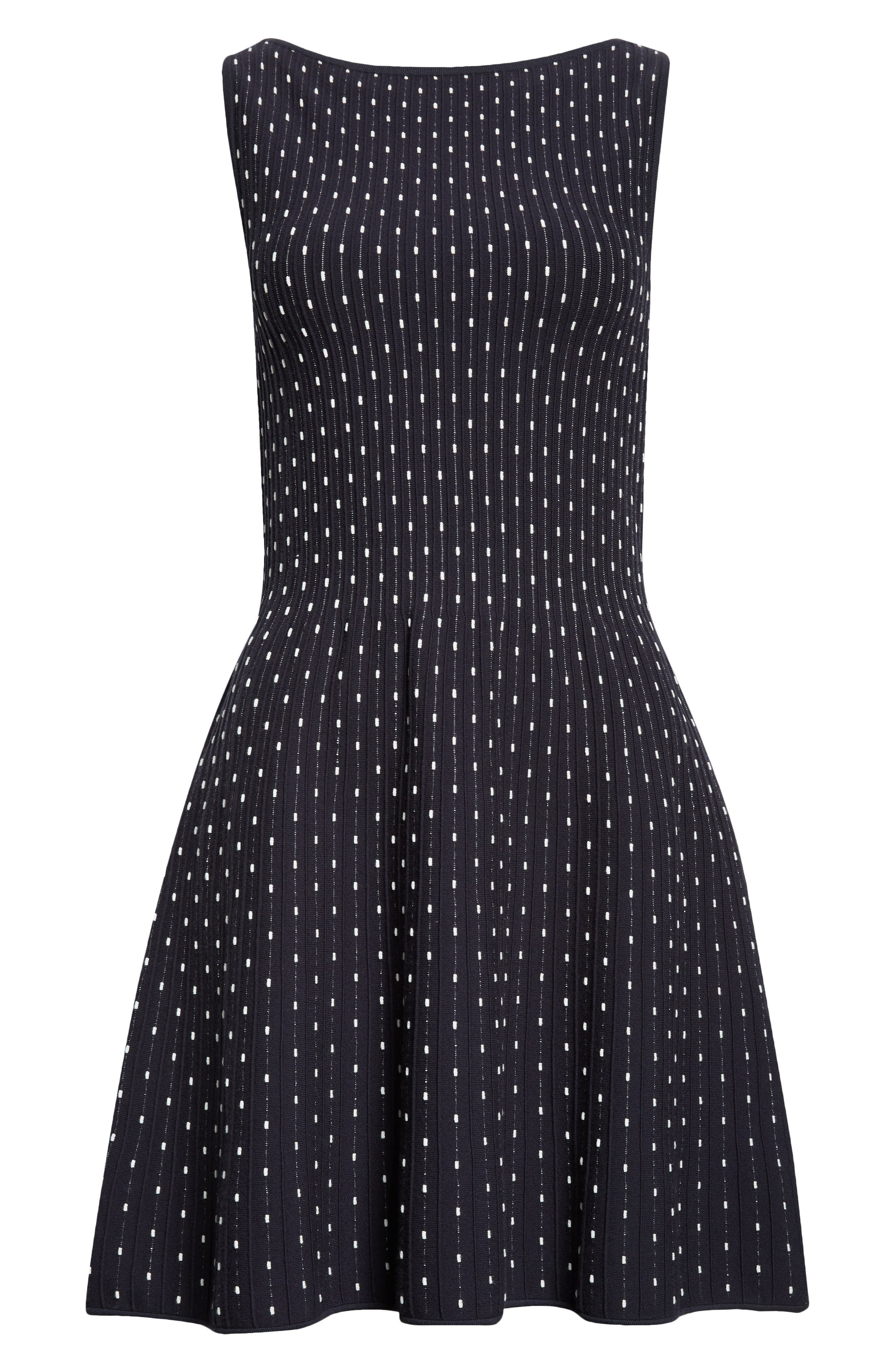 Emporio Armani Dot Sleeveless Fit & Flare Minidress in Fancy Blue at Nordstrom - 5