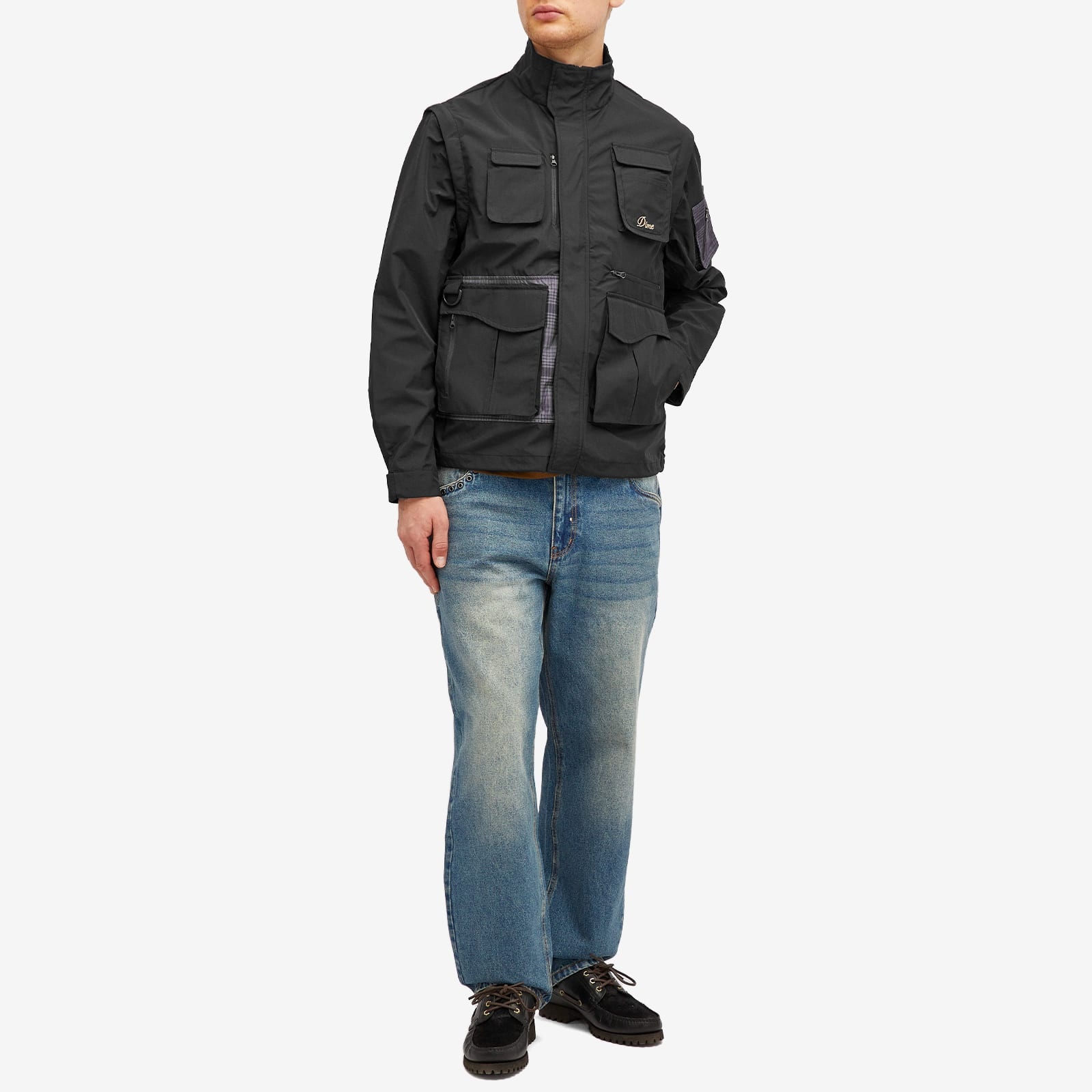 Dime Dime Zip-Off Fishing Jacket - DIMEFA241BLK | REVERSIBLE