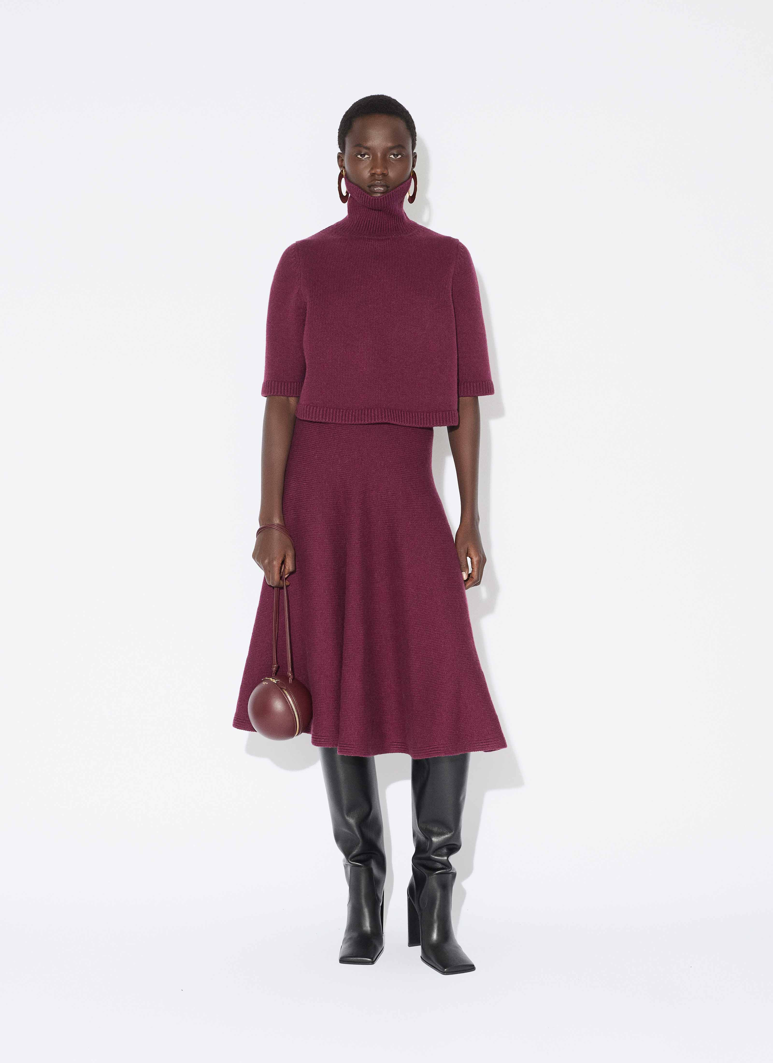 CASHMERE KNIT FLARE SKIRT - 2