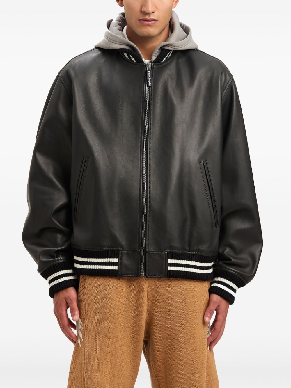 curved-logo bomber jacket - 3
