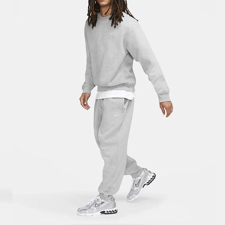 Men's Nike Logo Embroidered Fleece Lined Bundle Feet Sports Pants/Trousers/Joggers Gray CW5460-063 - 2