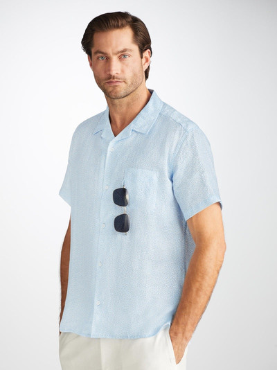 Derek Rose Men's Shirt Milan 24 Linen Blue outlook