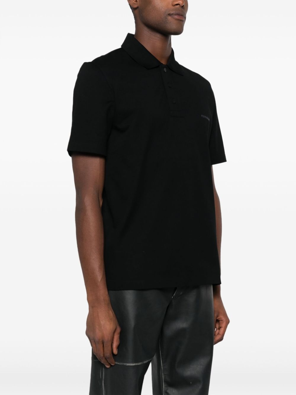 logo-embroidered cotton polo shirt - 3