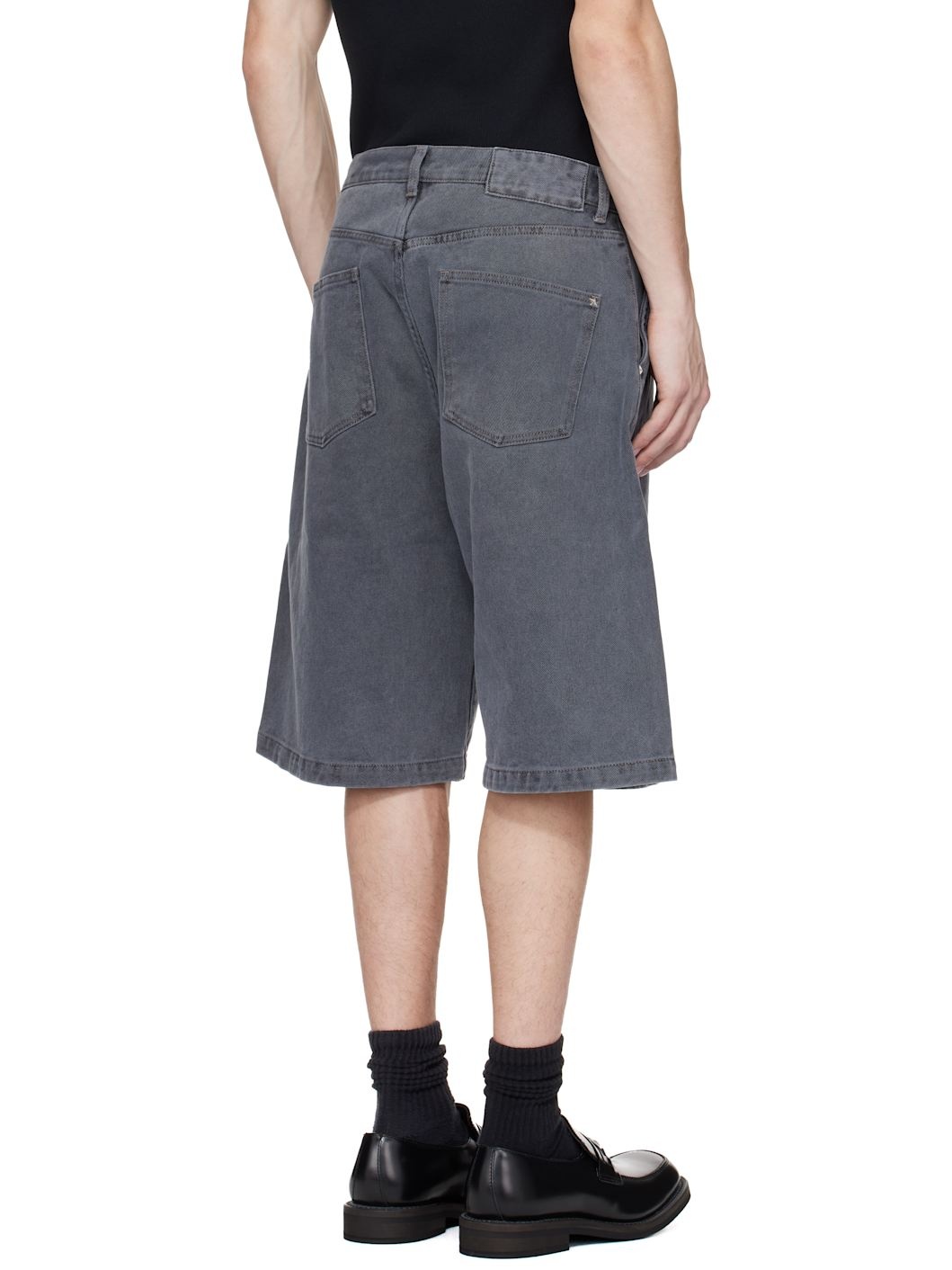 Gray Star Rivet Denim Shorts - 3