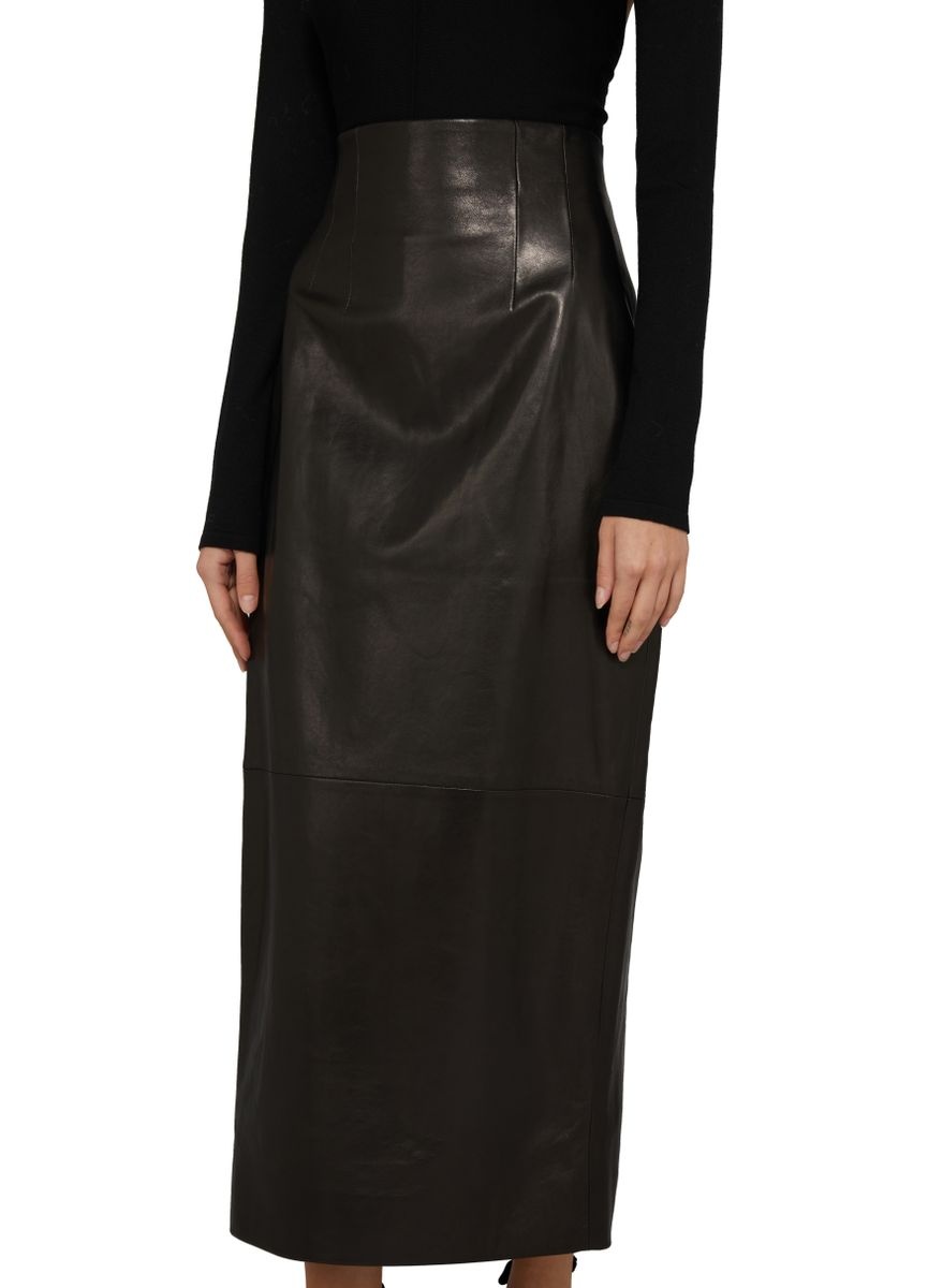 Loxley leather midi skirt - 4