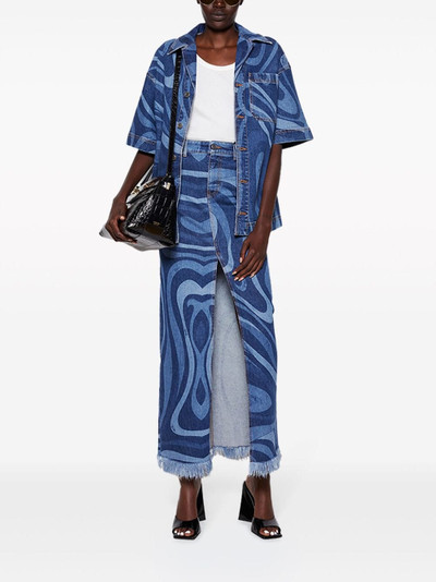 PUCCI Marmo-print denim shirt outlook