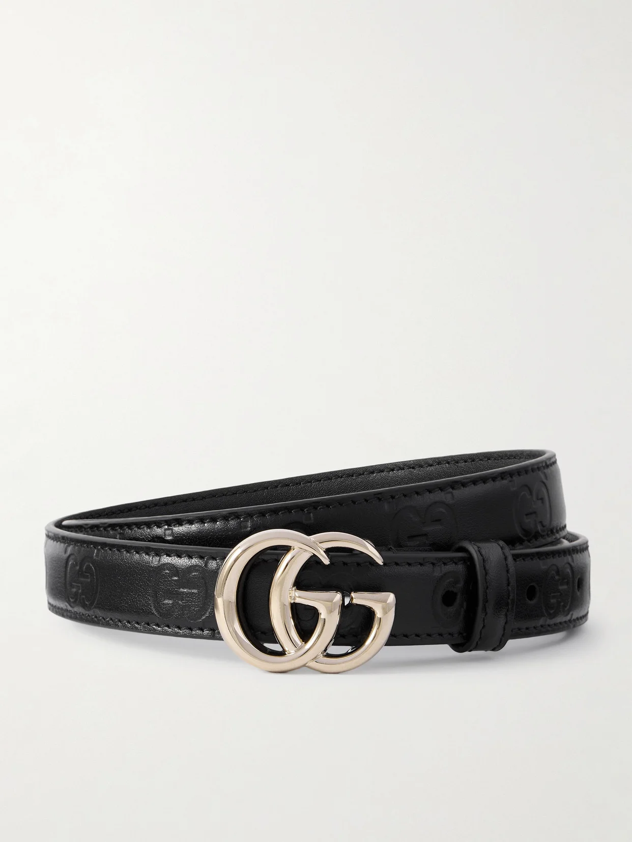 Gg Marmont 2.0 Debossed Leather Belt - 1