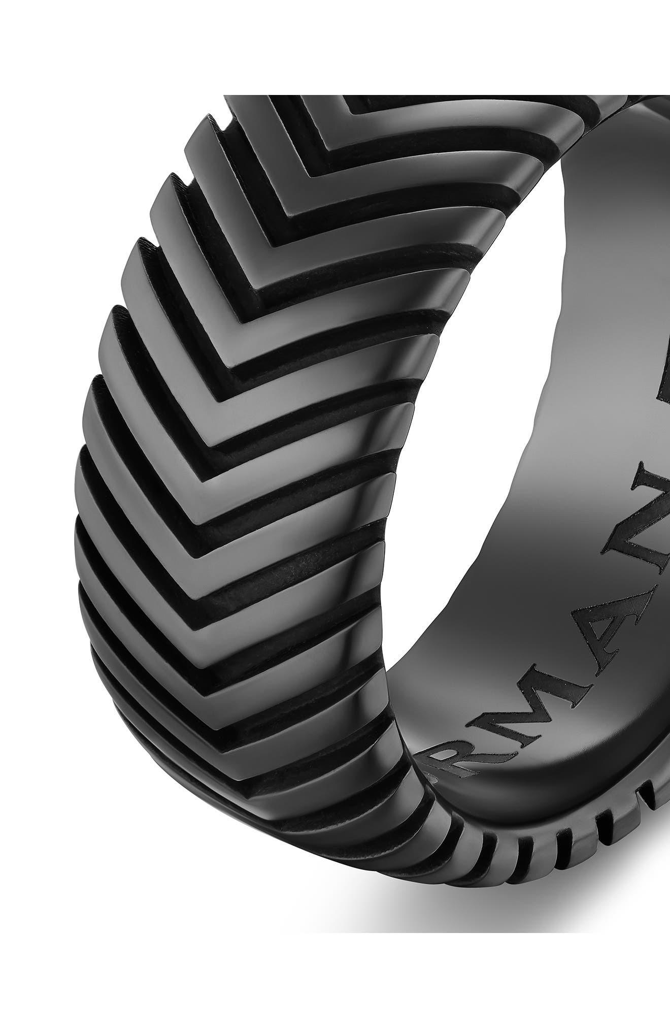 David Yurman Men's Chevron Band Ring in Black Titanium, 10mm at Nordstrom - 5