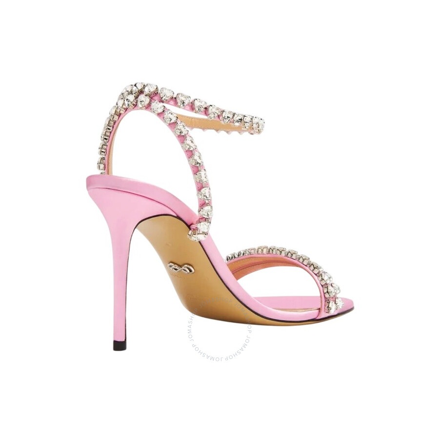 Mach & Mach Audrey 95 Crystal Heart Satin Sandals - 3