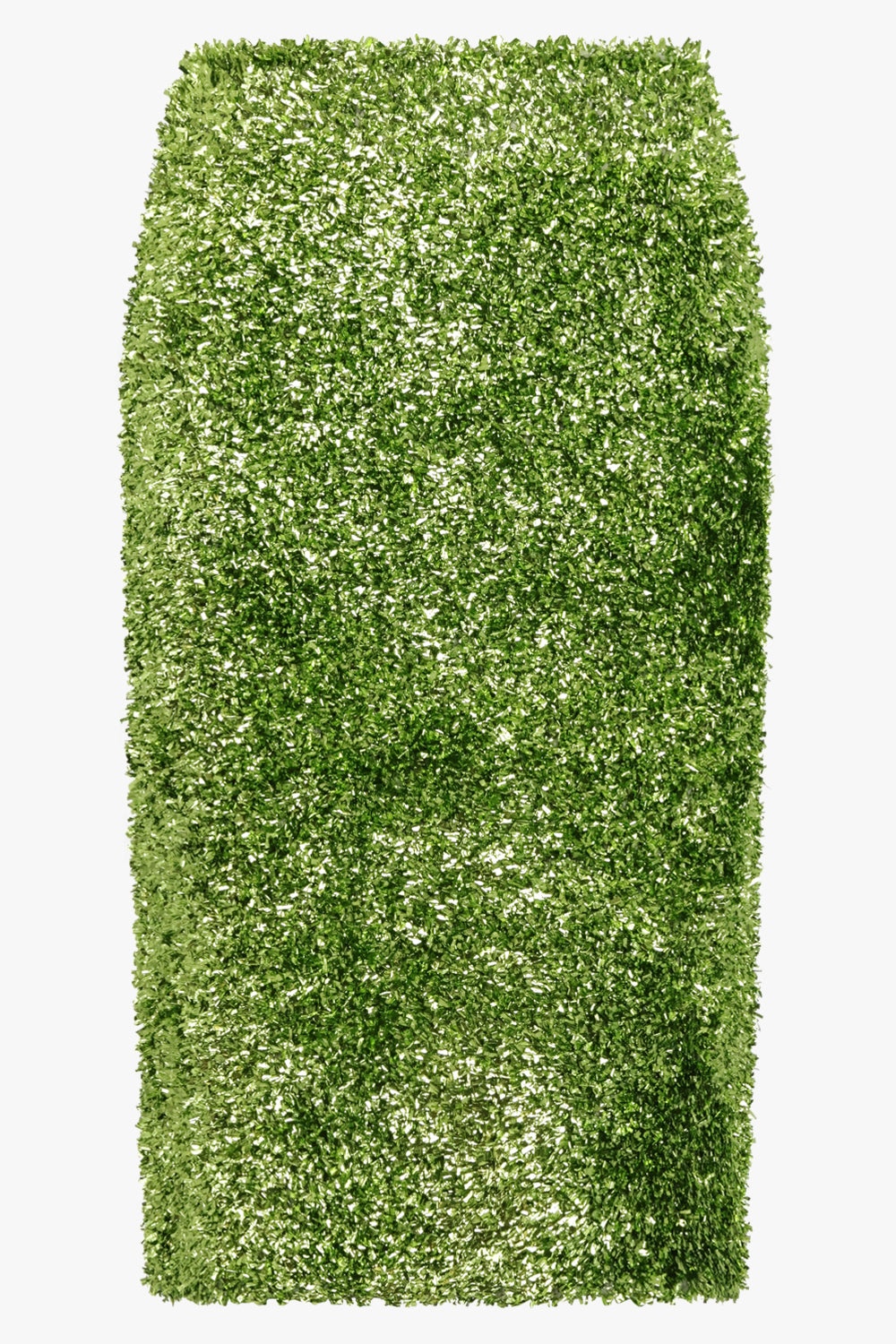 TEMPLE TINSEL STRAIGHT MIDI SKIRT | GREEN - 1