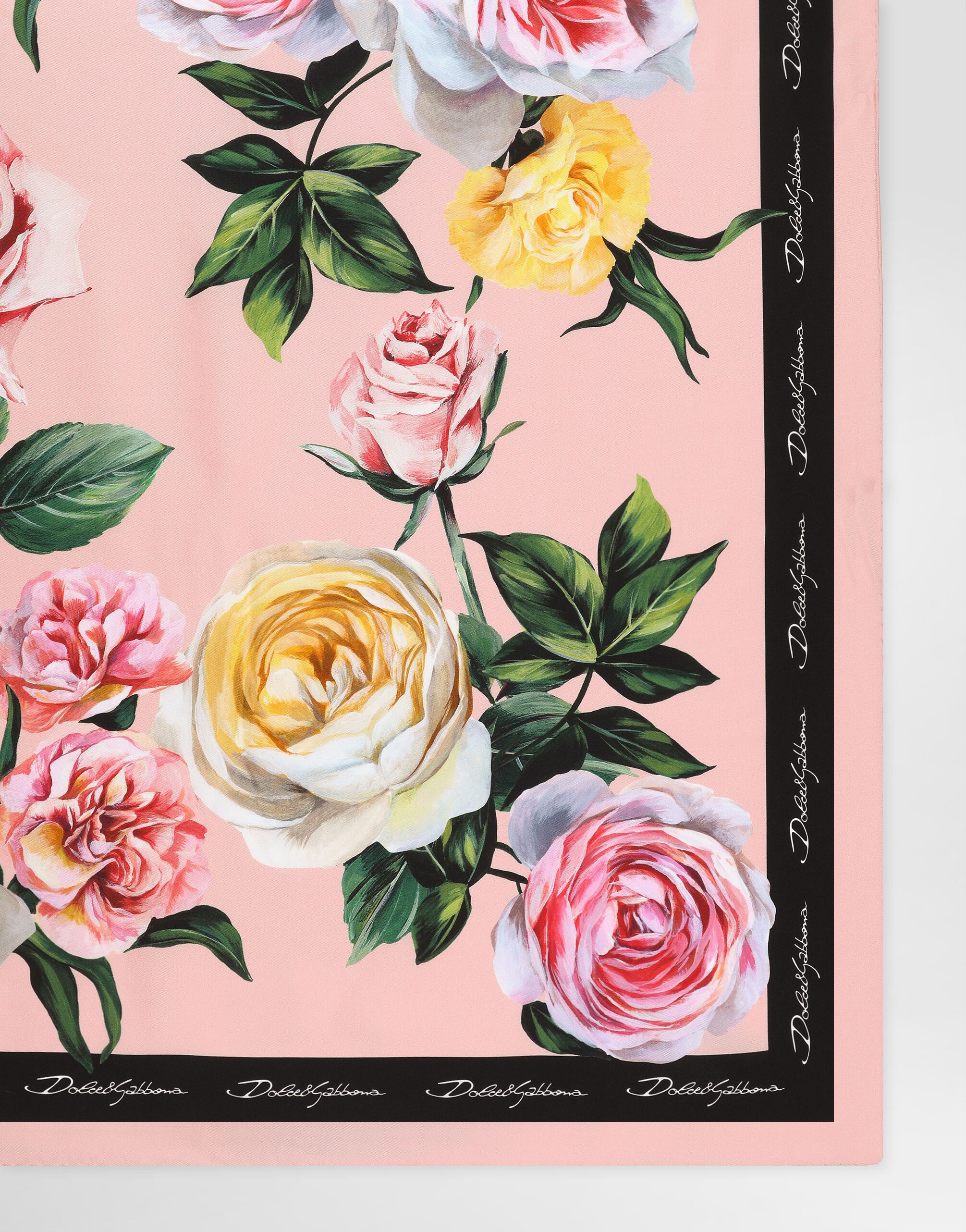 人気＊DOLCE&GABBANA＊Rose and peony-print silk twill foulard Rose and peony-print silk twill foulard (70x70) in Print for