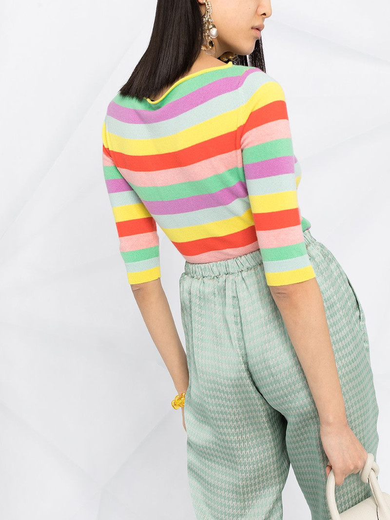 high-rise houndstooth-print cropped trousers 3