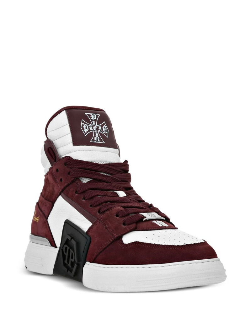 PHILIPP PLEIN Phantom Kicks mid-top leather sneakers outlook