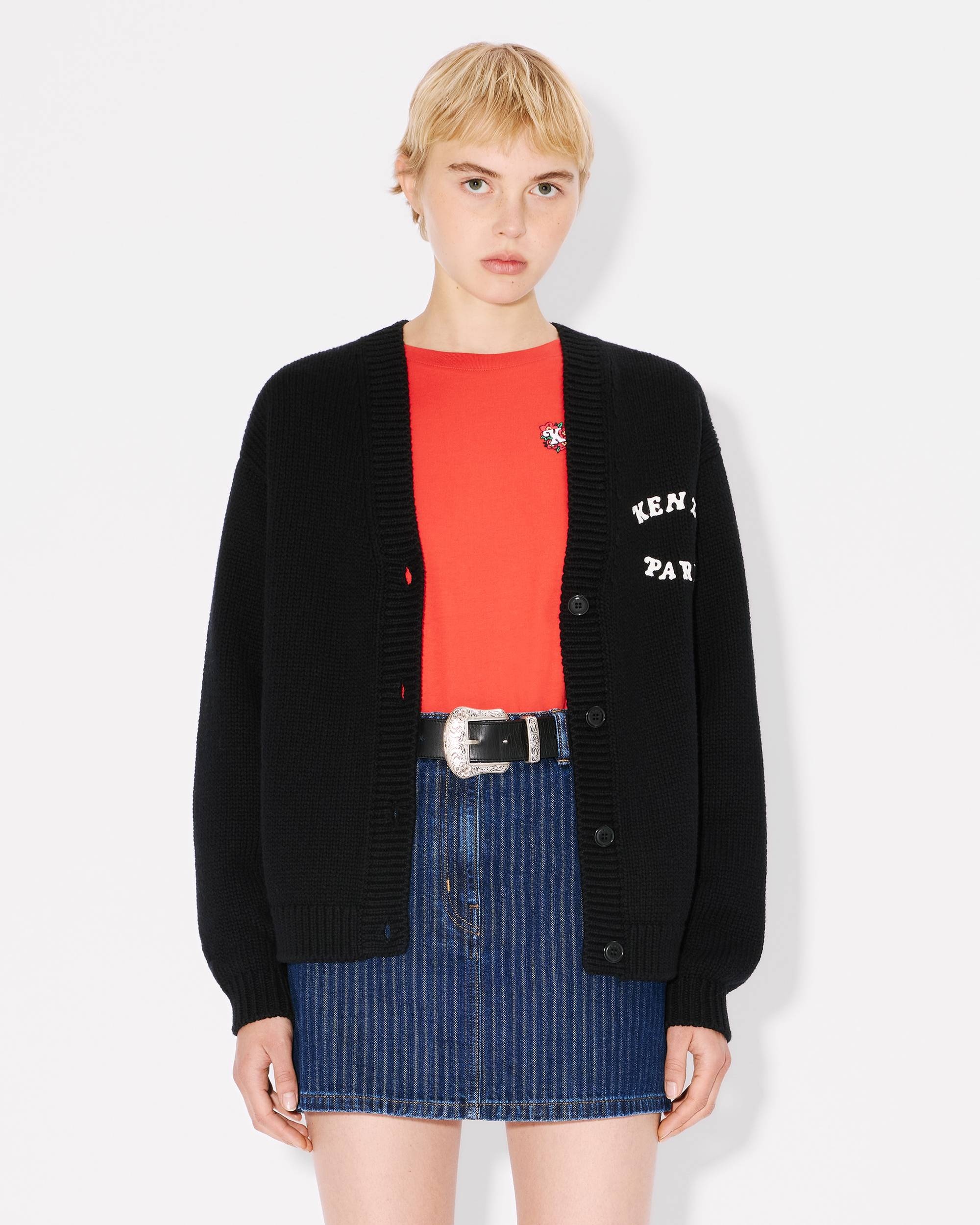 'KENZO VERDY MARKET' embroidered knitted cardigan in wool and cotton - 3