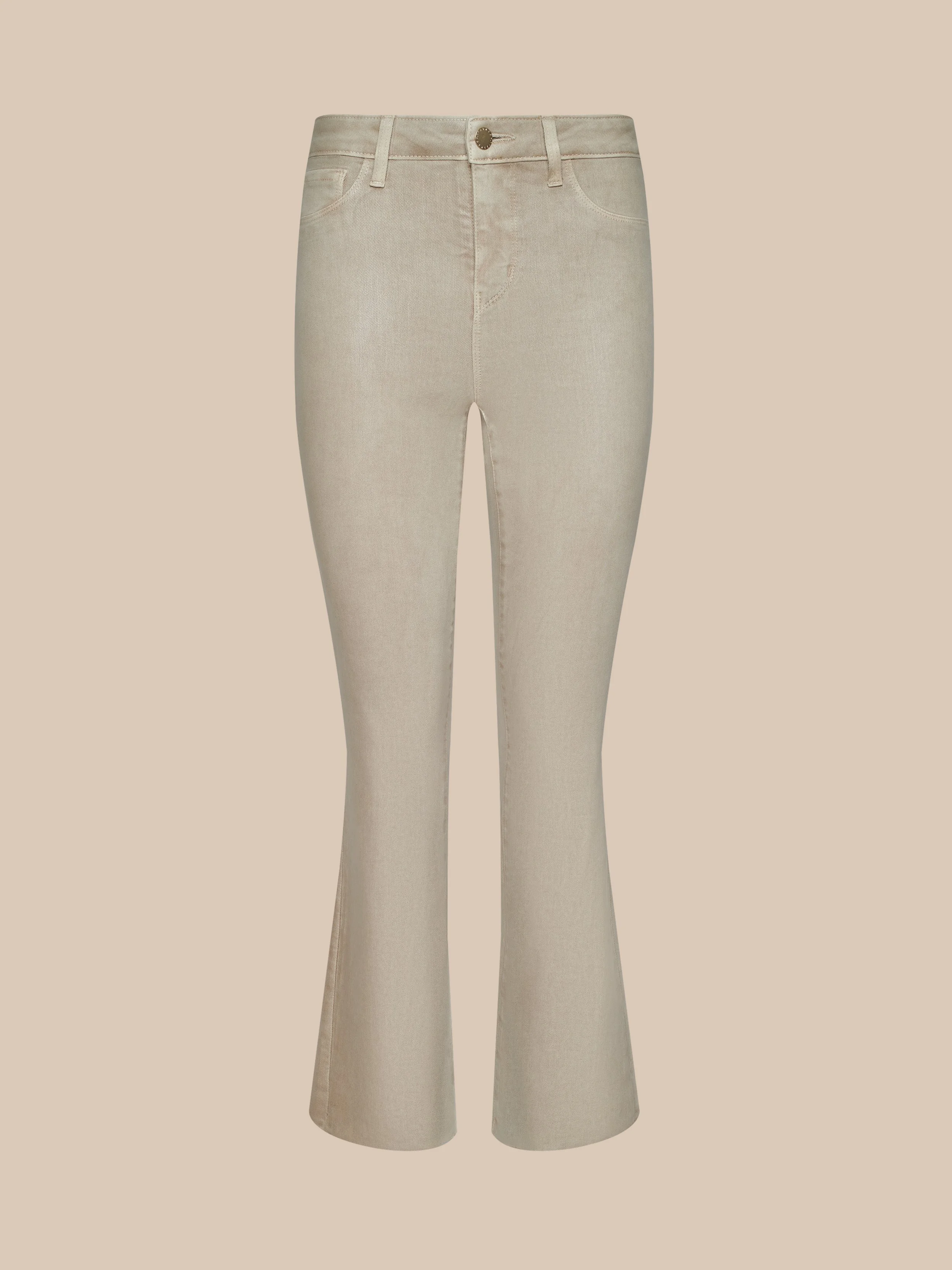 Kendra Coated Cropped Flare Jean - 1