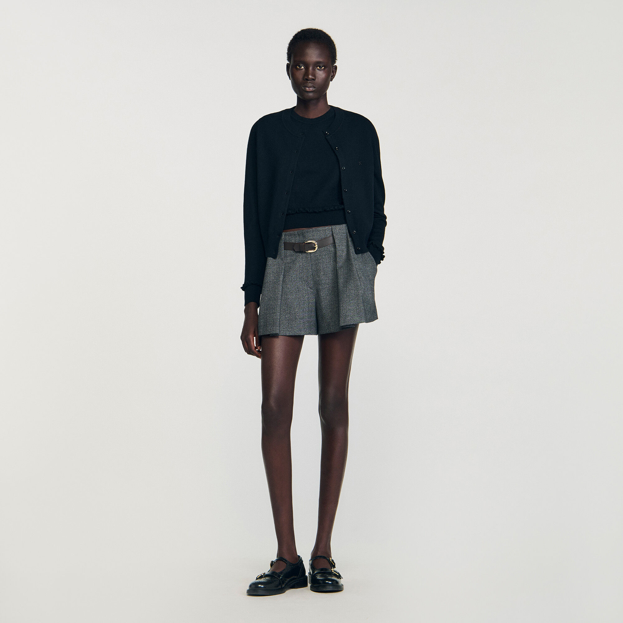 PLEATED SHORTS WITH BELT - 6