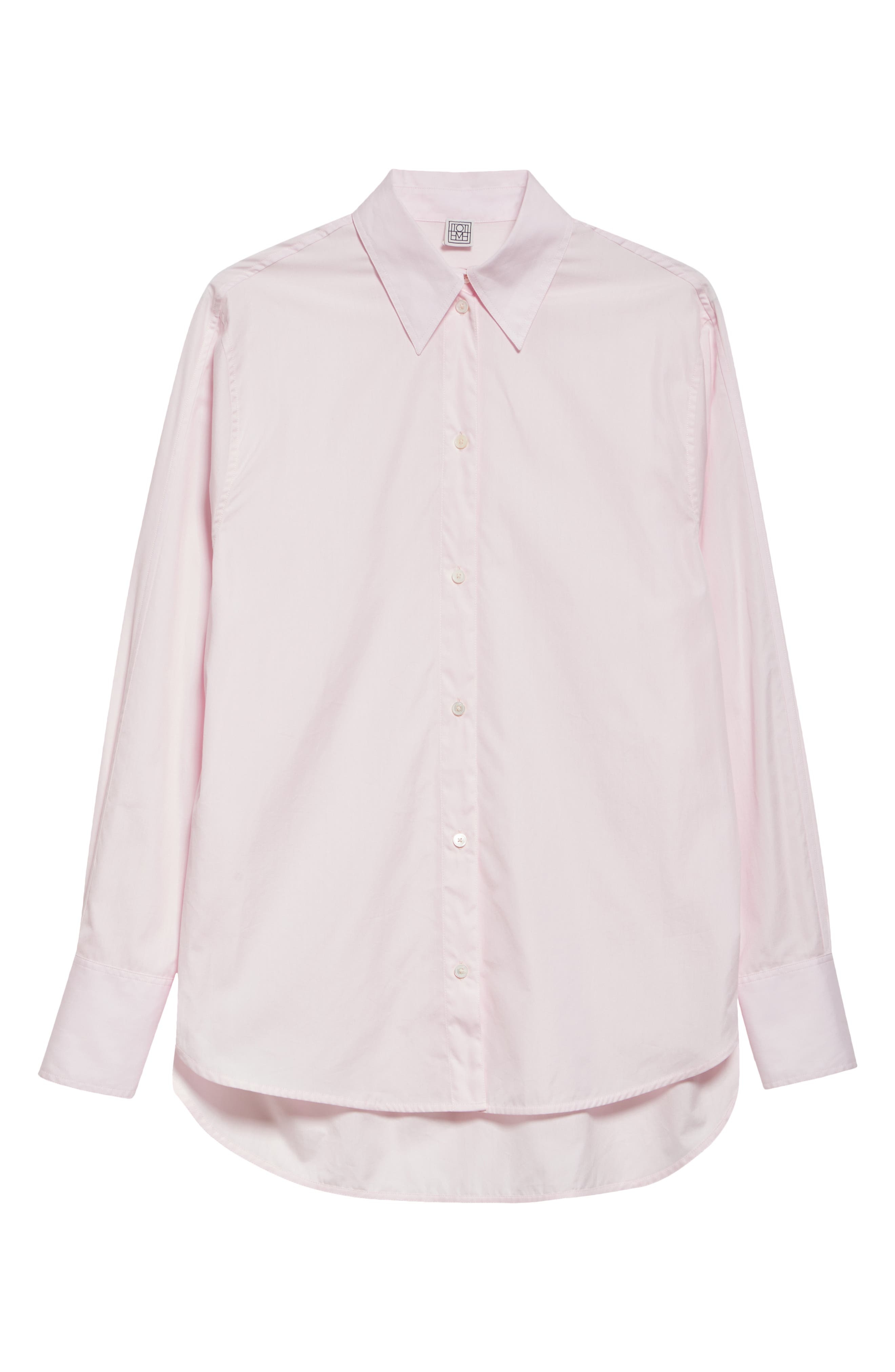 TOTEME Wide Sleeve Cotton Poplin Button-Up Shirt in Blossom at Nordstrom - 5