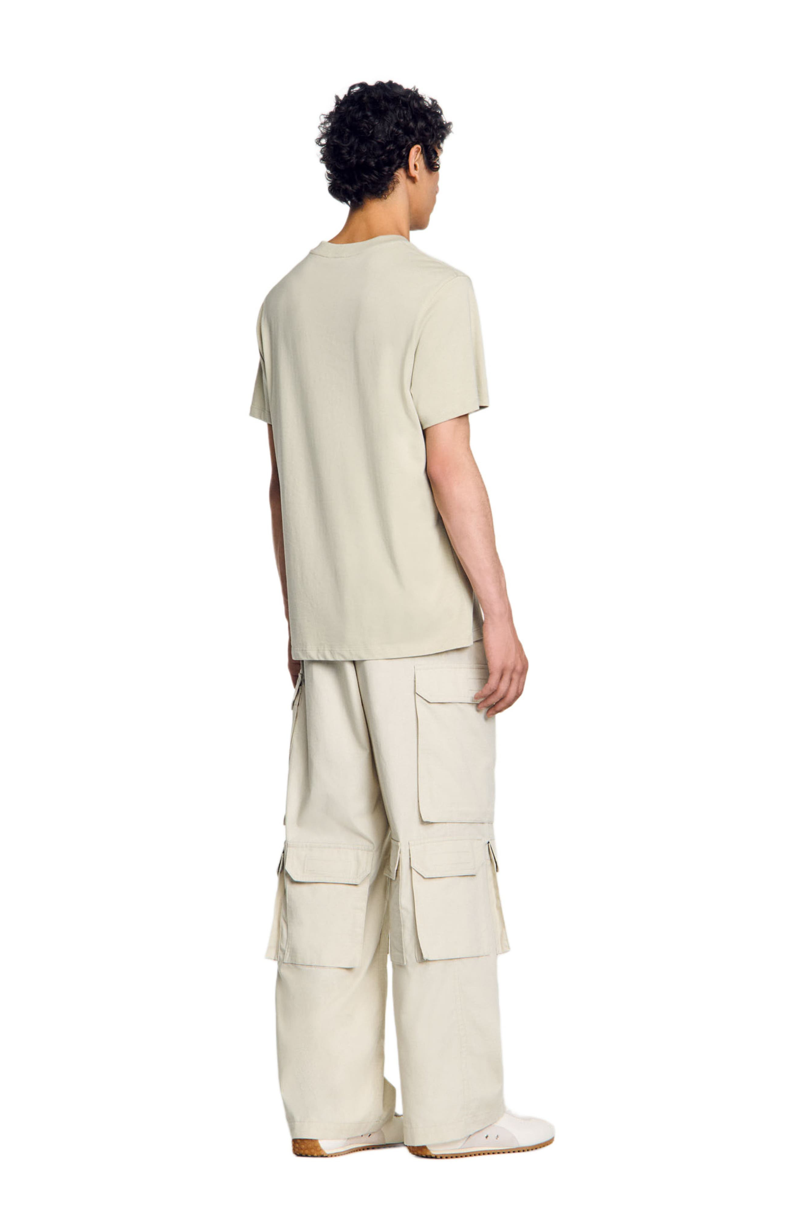 SANDRO Cotton T-shirt with logo in Light Kaki. at Nordstrom - 2