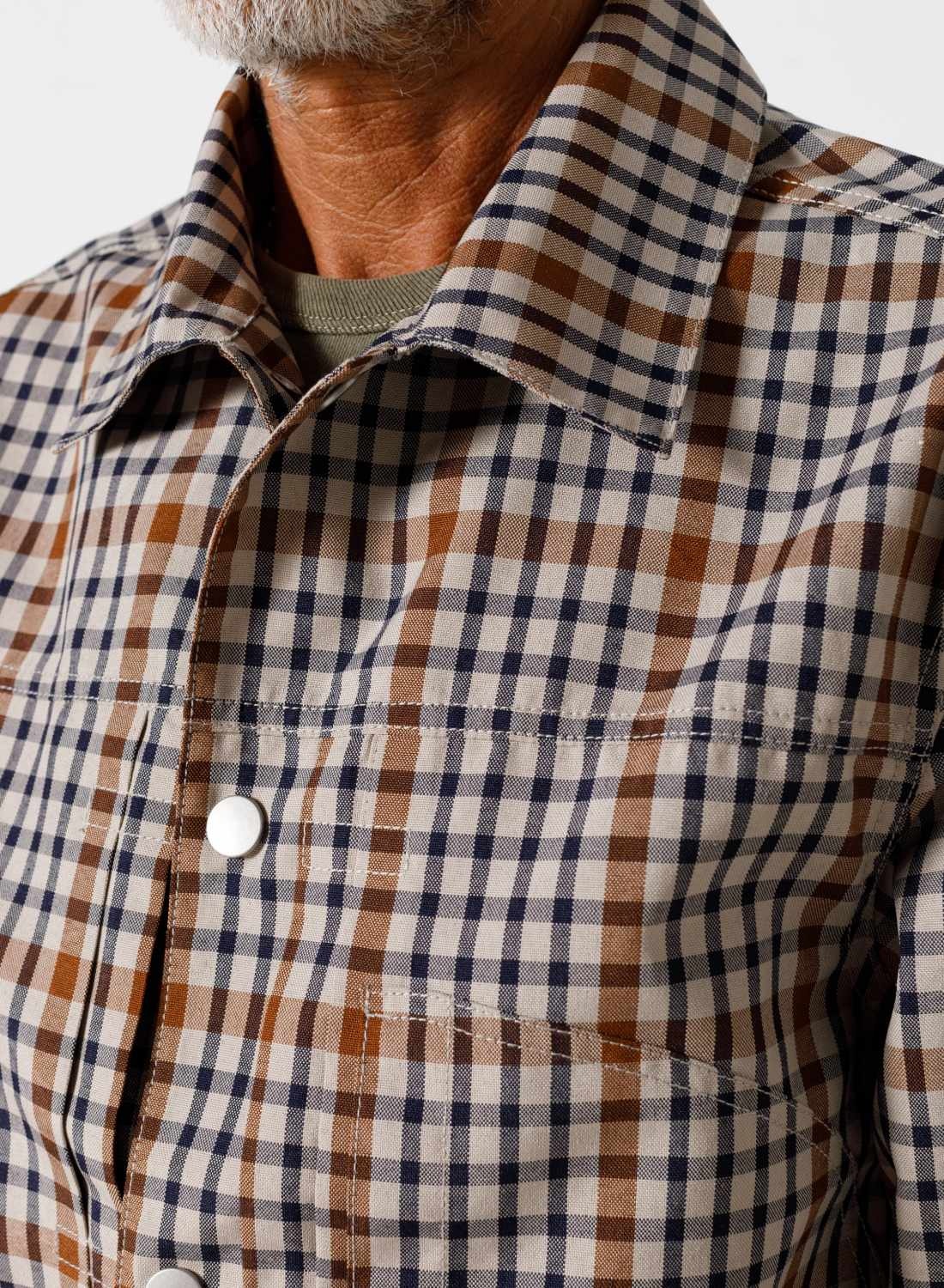 Japanese S Type 1 Jacket in Stone Check - 4