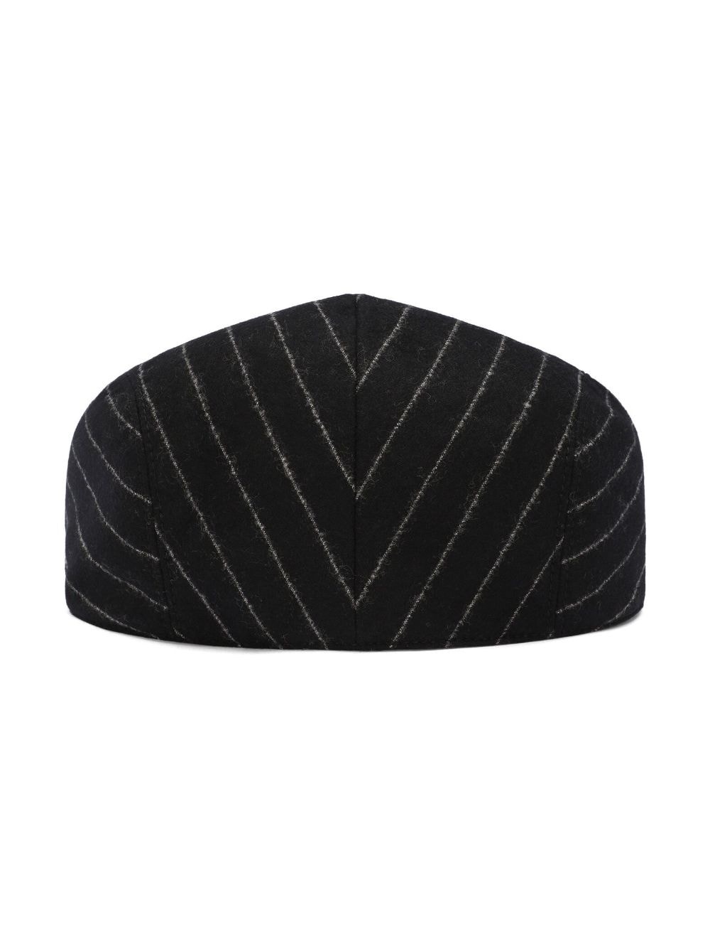 pinstripe-print wool flat cap - 2