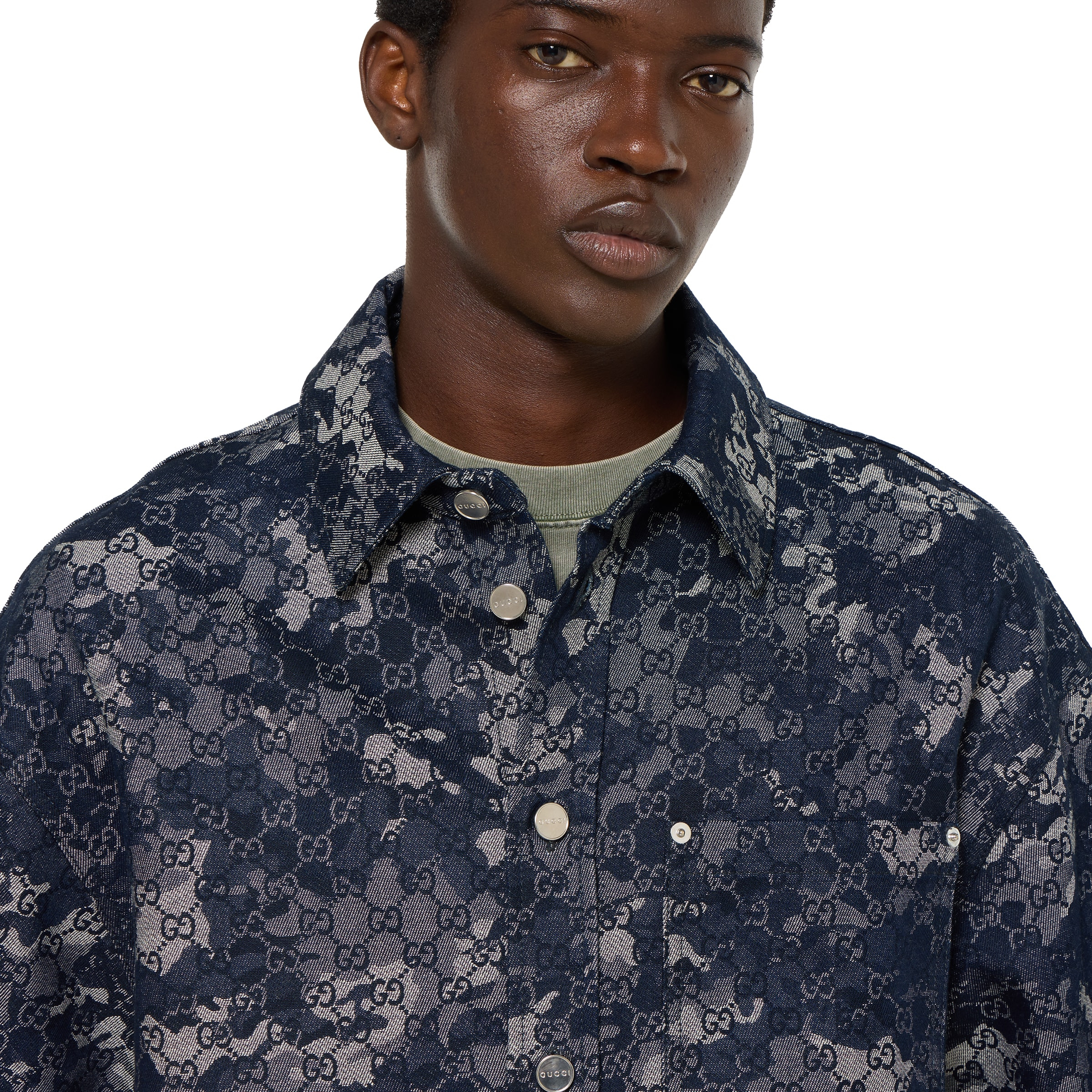 GG jacquard denim shirt - 5