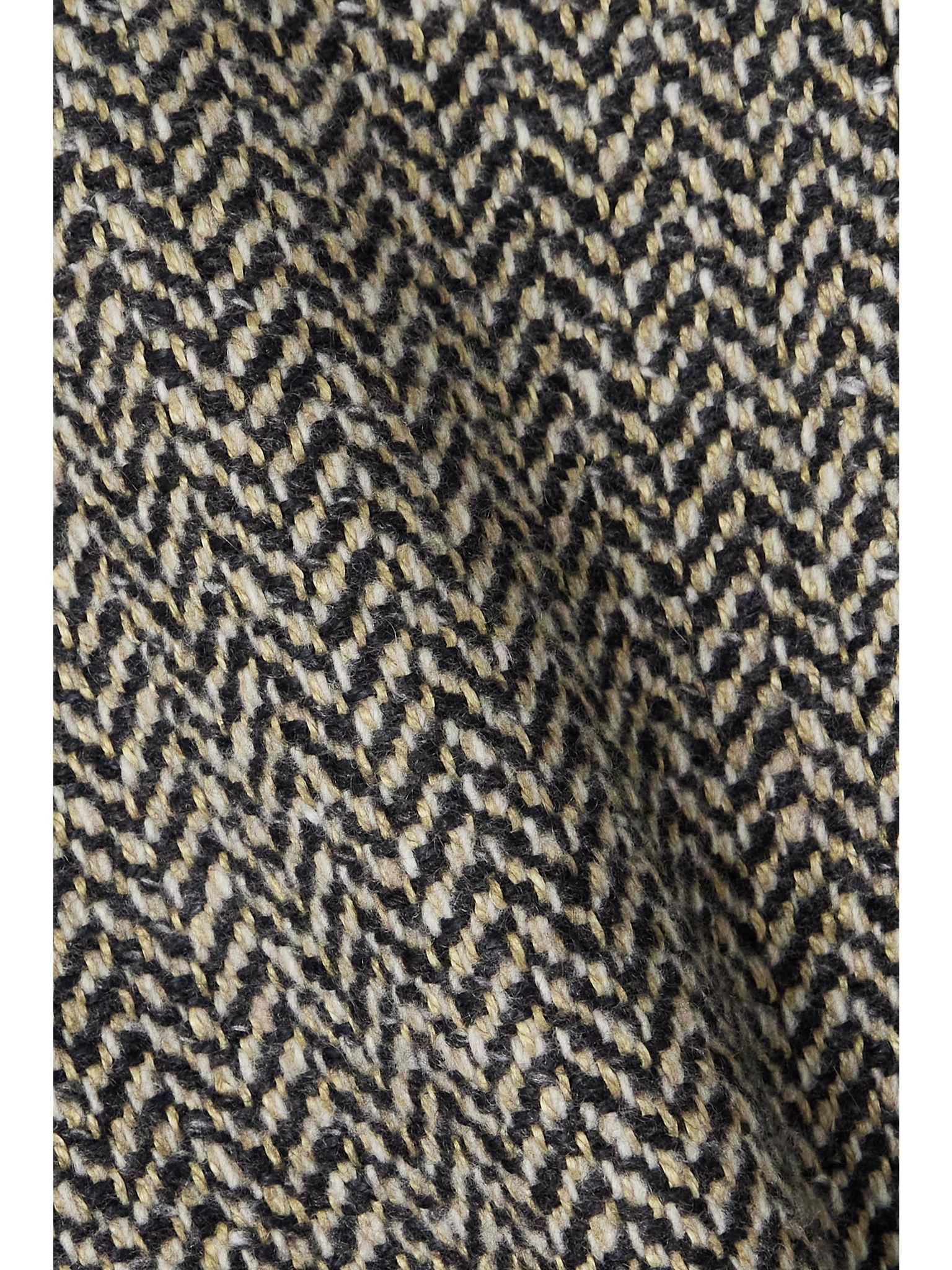 Herwin double-breasted herringbone linen and cashmere-blend coat Gray - 5