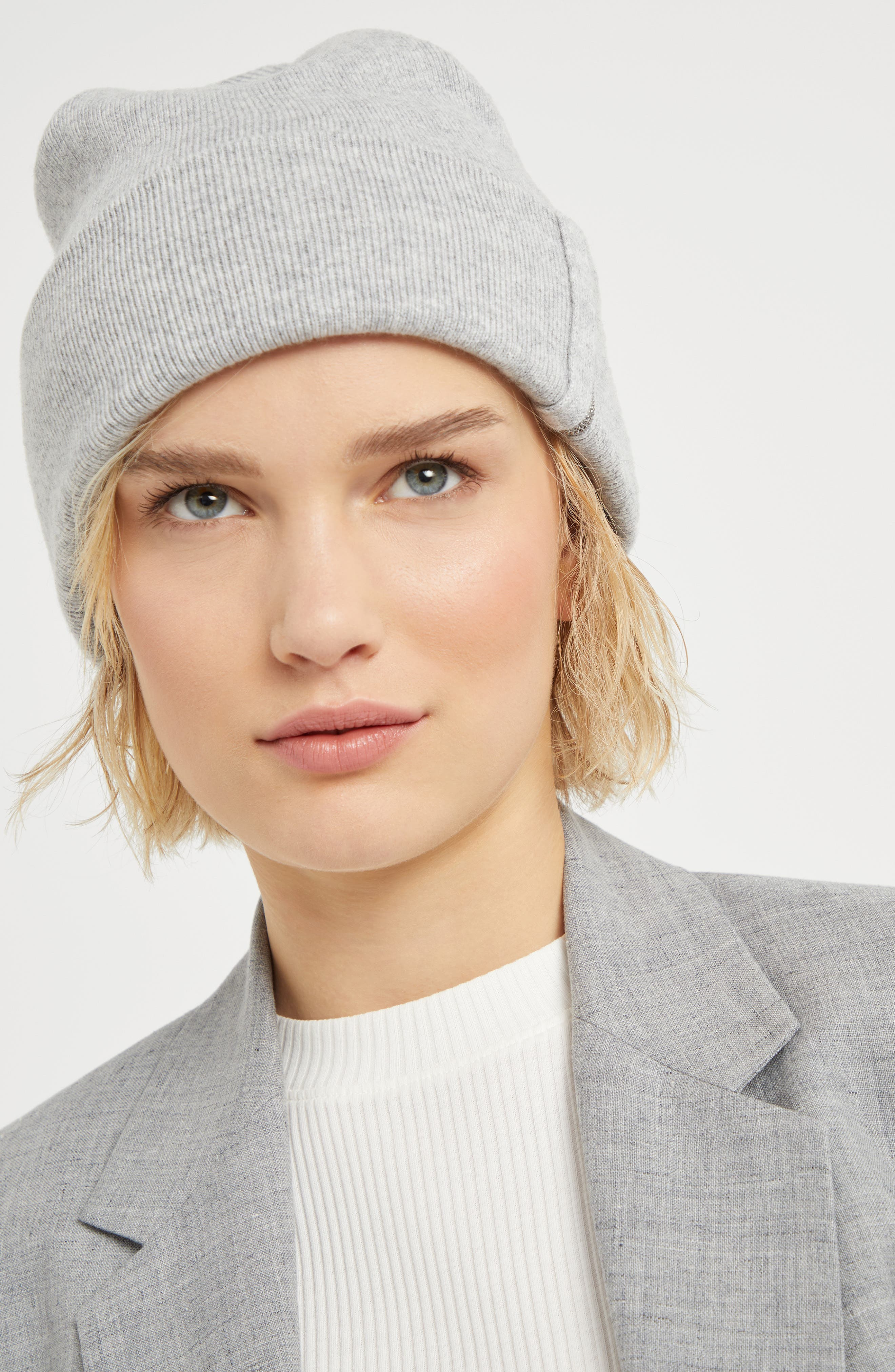 Brunello Cucinelli Knit beanie in Light Grey at Nordstrom - 4