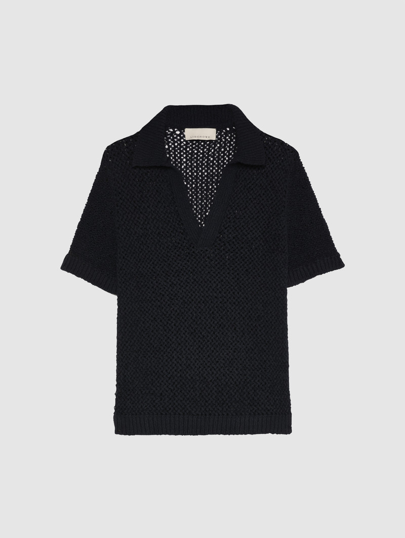 KNITTED POLO TOP 1