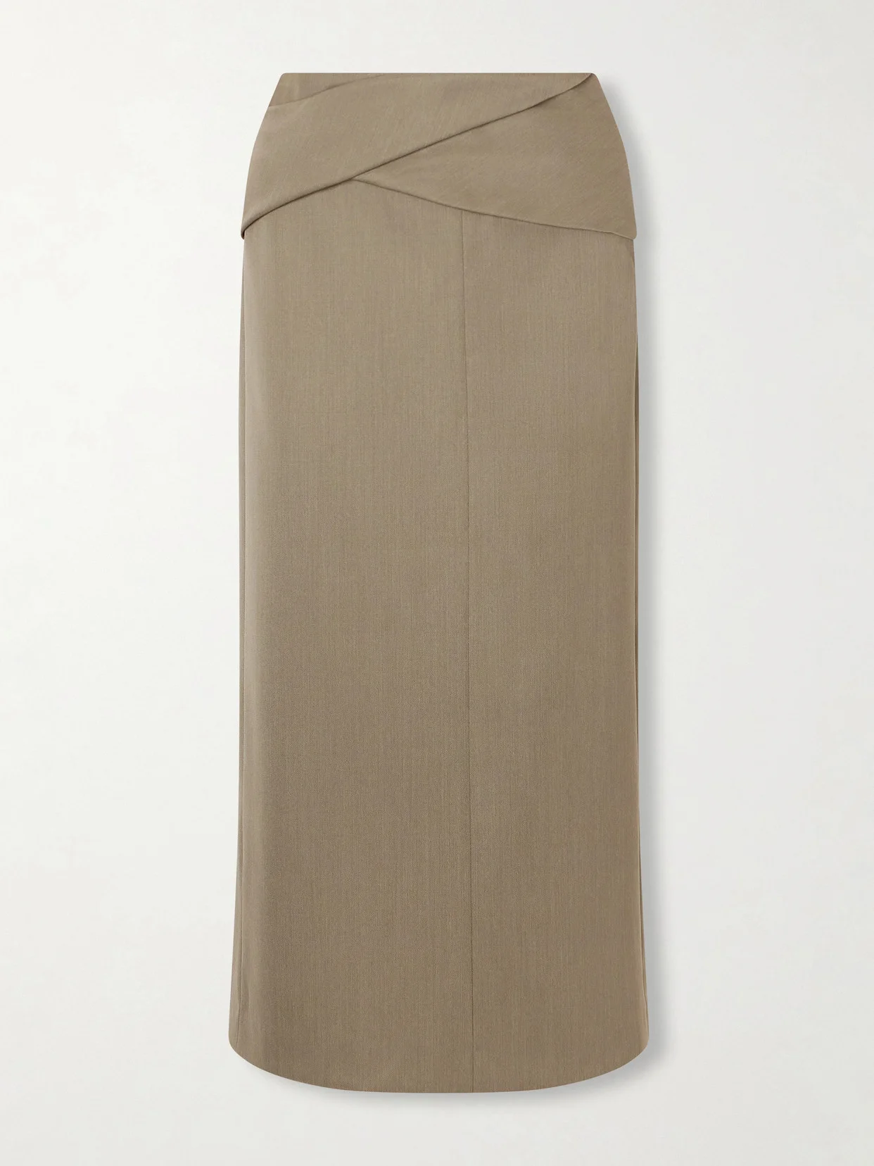 Belted Wool-blend Twill Midi Skirt - 1