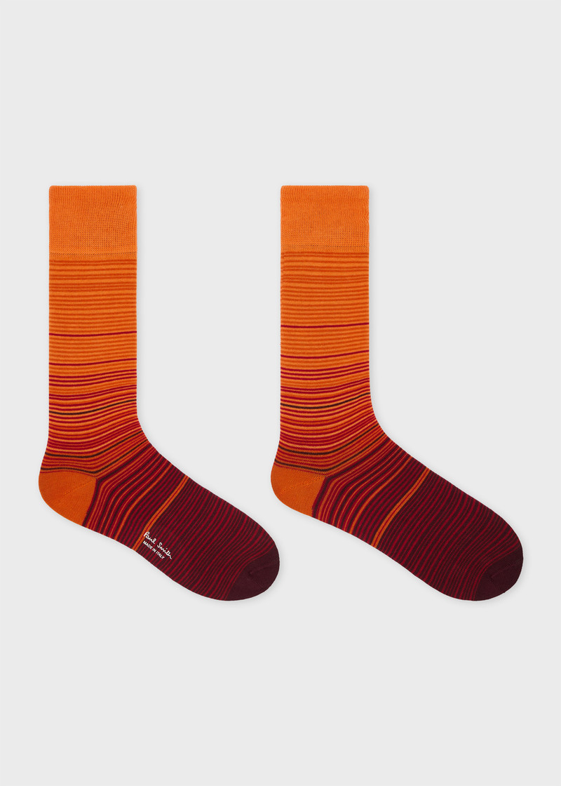 Paul Smith Orange Gradient Stripe Socks outlook