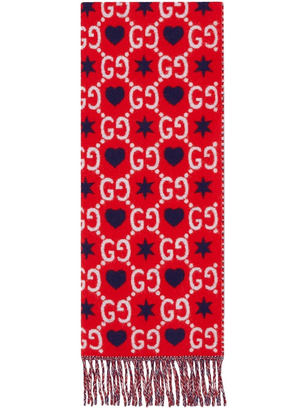 graphic print monogram pattern scarf - 1