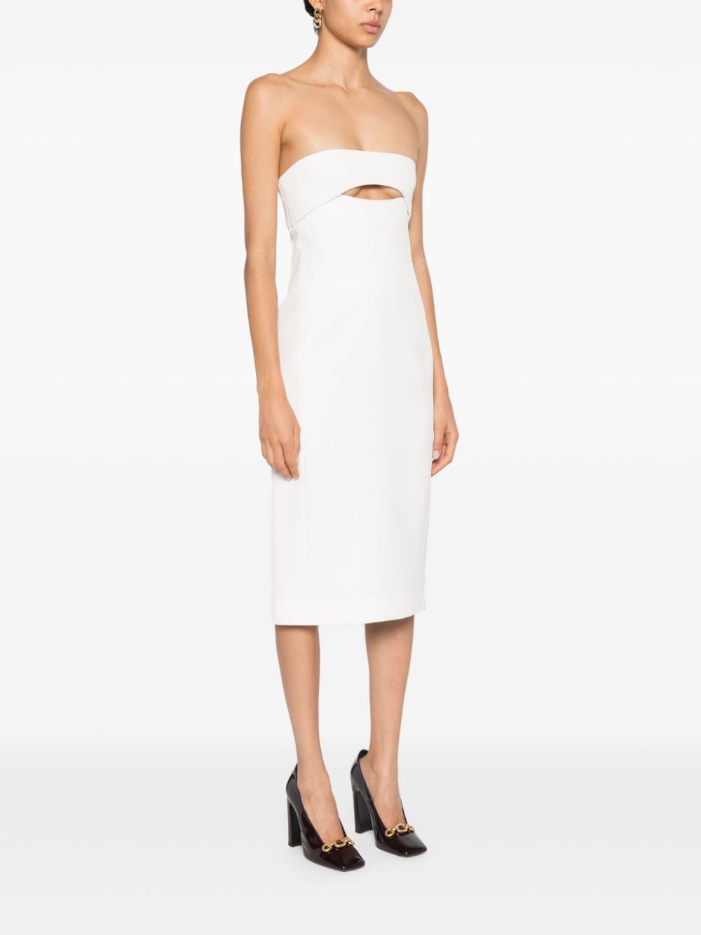 cut-out bodycon silk dress - 3