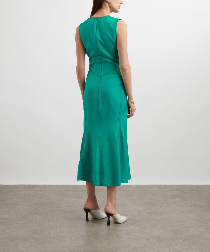 Sleeveless Gathered Waist Midi Dress 4