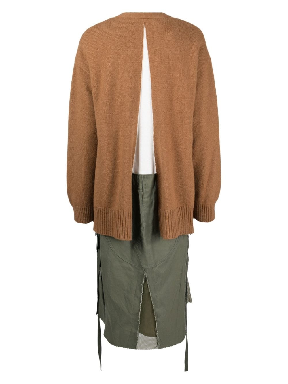 colour-block layered maxi coat - 2