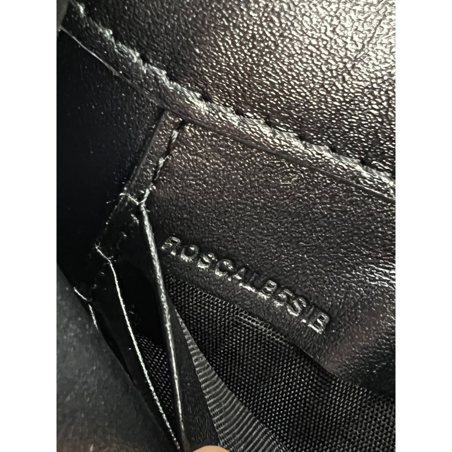 Burberry Signature Grain Leather Check Embossed Langley Black Crossbody - 9