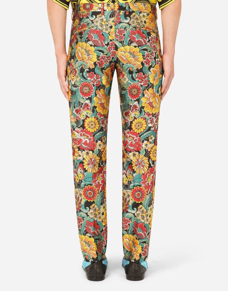 Floral lamé jacquard pants - 2