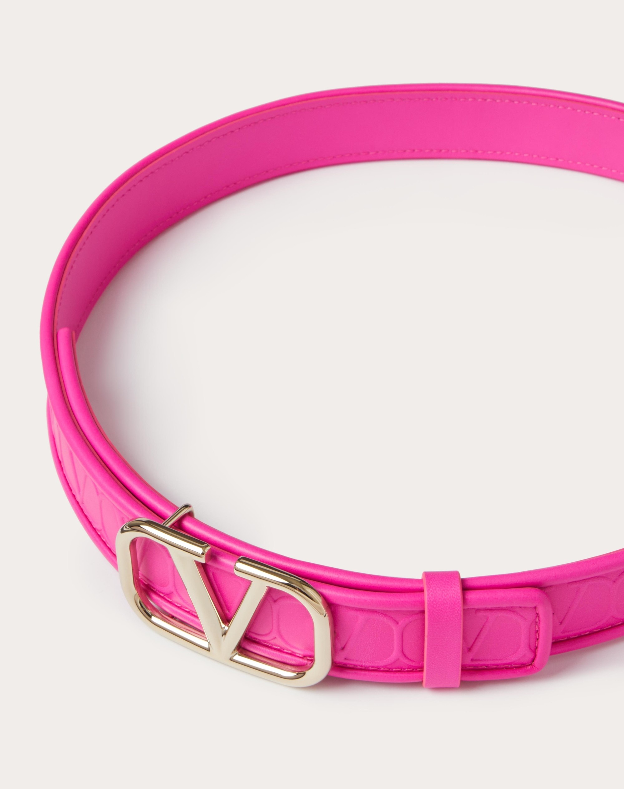 VALENTINO GARAVANI LEATHER TOILE ICONOGRAPHE CALFSKIN BELT 30 MM - 4